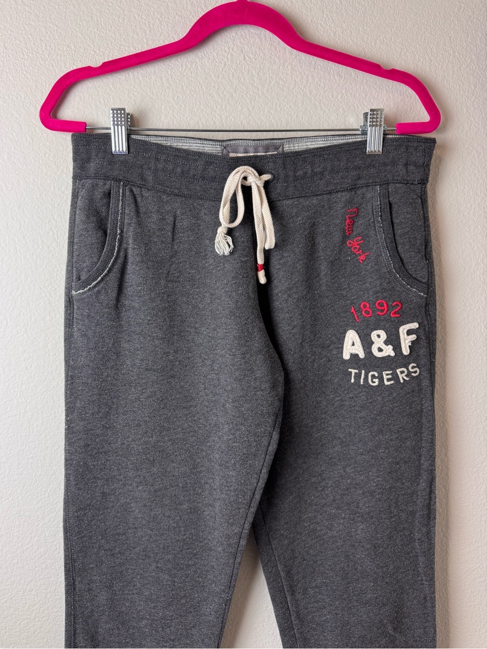 Abercrombie & Fitch Y2K Charcoal Gray Drawstring Sweatpants - Picture 2 of 6